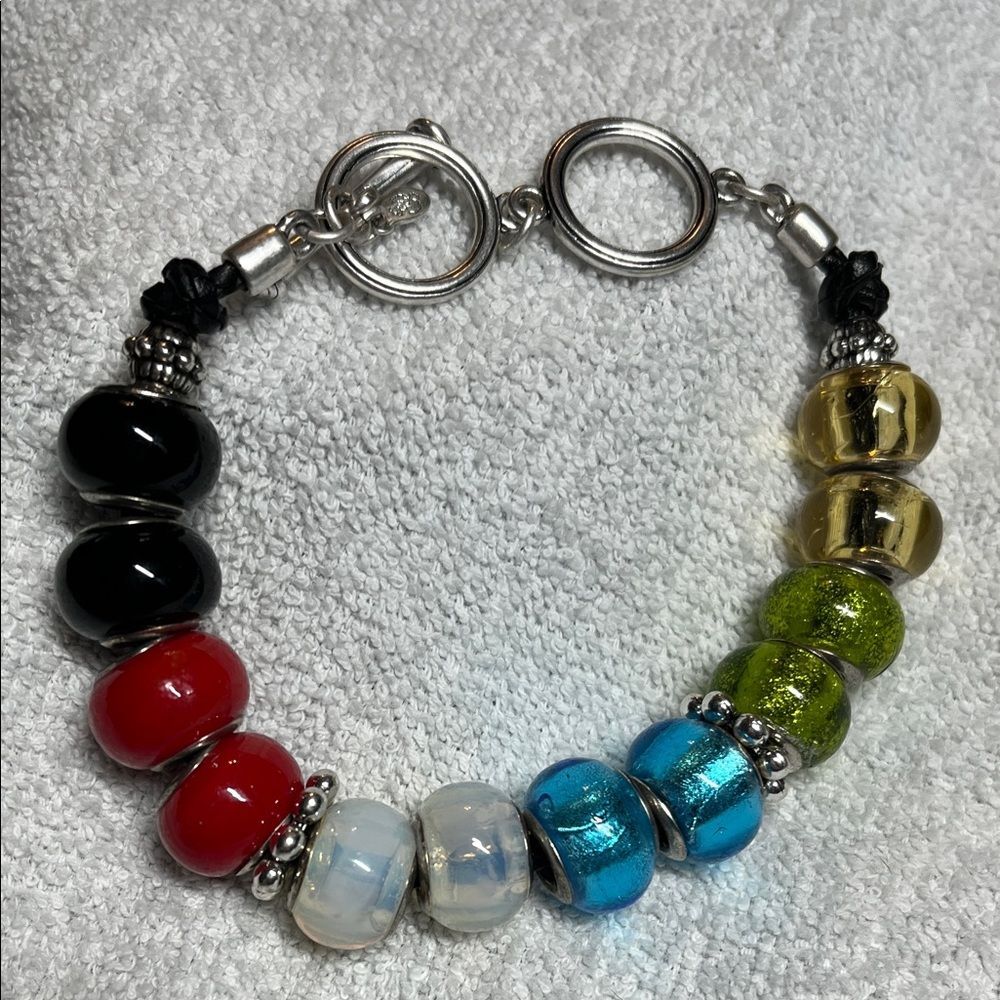 Premier Designs Salvation Colorful Beaded charm Bracelet with toggle closure